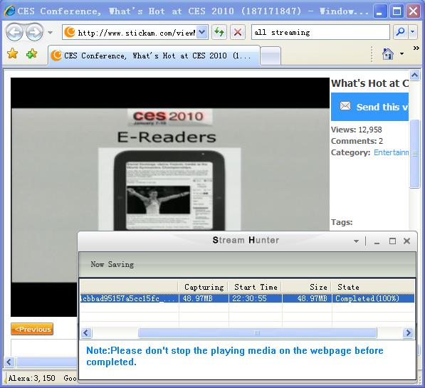 Download stickam Video Completed
